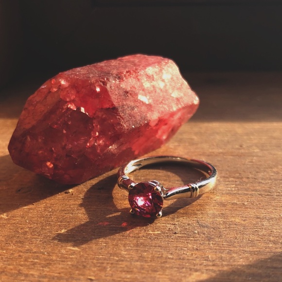 Bubbly Belle Jewelry - Pink/Magenta Gemstone Silver Ring